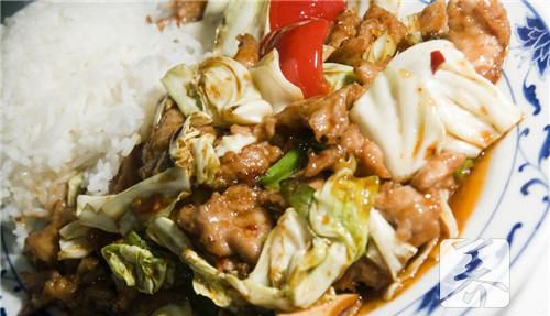 麦苗炒肉丝